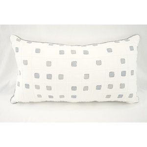 EUC Checkered Persea Eastern Accents Niche Pillow | Throw, White
